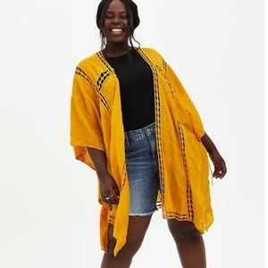 Torrid gold eyelet ruana